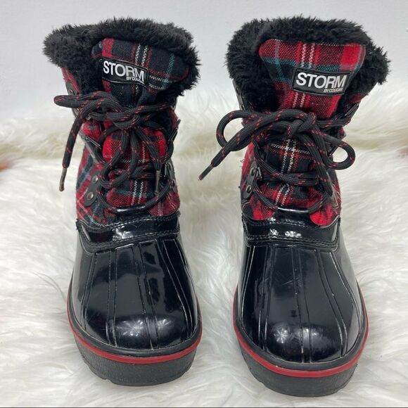 Storm Alpen | waterproof snow boots 6.0 M plaid, black , red. - Picture 1 of 5